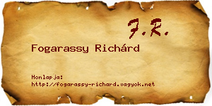 Fogarassy Richárd névjegykártya