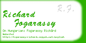 richard fogarassy business card